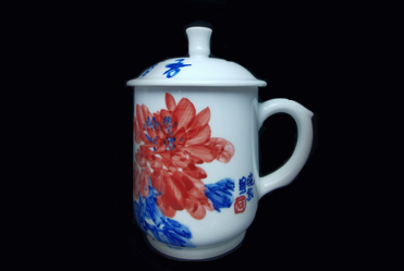 釉下粉彩艺术工作茶杯，作品编号：302